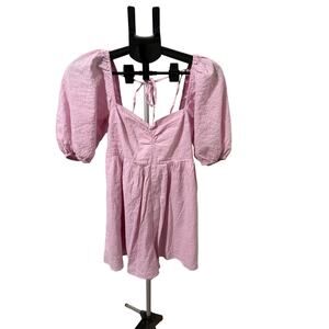 Abercrombie & Fitch Women's Pink Babydoll Romper Puff Sleeve Size S